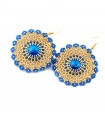 Orecchini a cerchio in perline con cristalli Swarovski Blu Sapphire