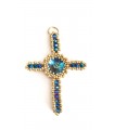 Pendente croce in perline e cristalli in 3 varianti di colore