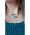 Stainless steel necklace with Austrian crystal set in beads