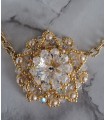 Ciondolo Ninfea con cristalli Swarovksi crystal AB e perline dorate