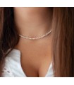 Collana in perle in vetro da 4mm. Minuteria dorata