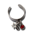 Anello in acciaio con charms con iniziale e punto luce (personalizzabile)