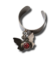 Anello in acciaio con charms con farfallina e punto luce (personalizzabile)