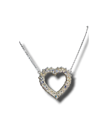 copy of Ciondolo in perline con cristallo blu zaffiro centrale